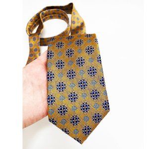 Jos. A. Bank Reserve mens necktie, golden yellow and blue neck tie unisex